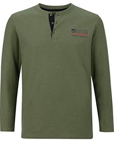 Jan Vanderstorm Herren Langarmshirt Ivor Oliv, 7XL (XXXXXXXL) - 80/82