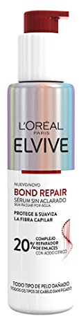 L'Oréal Paris Elvive Bond Repair Sérum sin Aclarado Rutina de Reconstrucción Profunda, Tratamiento para Reparar el Cabello Dañado, 98% Menos de Rotura