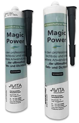 Magic Power Kleber für Teichfolie Reparatur und Abdichtung - Ideal für EPDM und PVC - DIY Teichzubehör - 2 x 290 ml