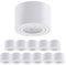Oktaplex 12 Stück Aufbauspot Lile Weiß - inkl. LED Modul 4,8W 230V 2700K Warmweiß 80x50mm Aufputz Aufbauleuchte Aufbaustrahler Aluminium Schwenkbar
