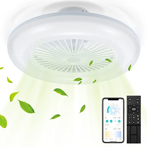 Vigevee 80W Ventilatore da Soffitto con Luce, Ventilatore LED Dimmerabile con Telecomando e App, Modalità Estate e Inverno, 6 Velocità Della, 3 Light Color Change 3000-6500K(φ55cm)