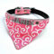 Bandana Hundehalsband und Hundehalstuch mit Namen aus Strass-Buchstaben, Leder Rosa/XS 16-24cm