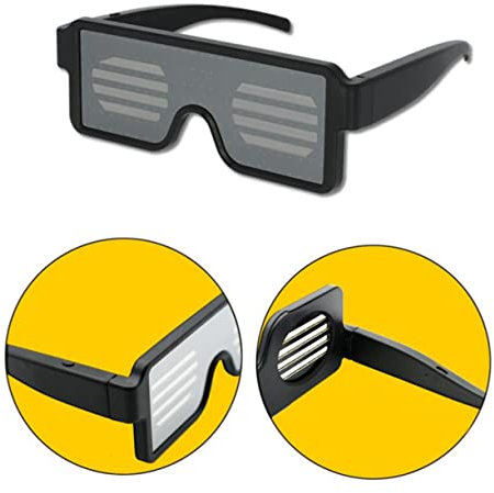 SAFIGLE Dynamic Pattern Luminous Glasses Led Luminous Glasses for Party Decoration Bar Atmosphere Interesting Eyewear Anime Funny Usb Charging