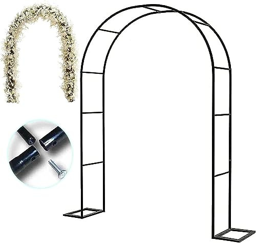 GueTTO Stor trädgårdsbåge, extra bred 300/350 cm trädgårdsberså valv, rosbåge för rosor klätterväxter stöd bröllopsbåge extra hög pergola spaljé druvvinrankor valv svart, B 350 cm x H 220 cm