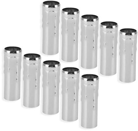 10 Pièces Couvre-Douille En Forme De Bougie, 3 Pouces De Haut Couvercle De Bougie En Fer Manchons D'égouttement Manchons De Bougie En Métal Base De Candélabre Pour Lustre E14(Argent)