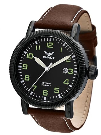 Strela Pilot Germany Fliegeruhr mit Myota 8215 Uhrwerk 43mm Militär mechanische Automatik Uhr mit Handaufzug B-Uhr Verschiedene Retro Modelle mit Leuchtfarbe