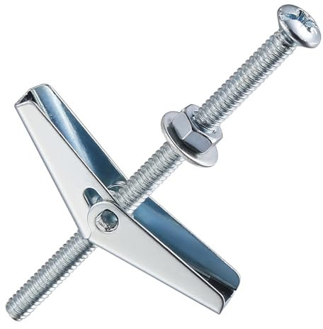 Wensilon Set di 30 tasselli e viti per cartongesso resistenti da 3/16, bulloni a levetta e dadi ad aletta, kit di viti per appendere lampade e oggetti pesanti