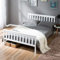 BTM Double Bed Wooden Frame 4ft6 Double Wooden Bed in White For Adults, Kids, Teenagers(4FT6)