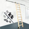 Schiebe-Scheunentür-Set (mit Leiter) – Rollbare Schiebeleiter-Hardware, einziehbare Rollleiter-Hardware-Bibliothek, komplettes Schienenset, für Zuhause/Innenraum/Loft, Farbe
