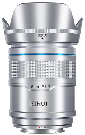 SIRUI Sniper Objectif autofocus 16 mm, objectif grand angle F1.2 APS-C pour A5, A6, FX30, ZV-E10 (monture E, argent)