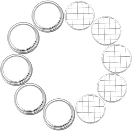 CIYODO 10 Sets Einmachglas Deckel Einmachglas Zubehör Vasen Blumengitter Einmachglas Zubehör Vasengitter Weißblech Blumengitter Wiederverwendbares Blumengitter Blumengitter Für