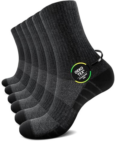 TUUHAW Tennissocken Herren 47-49 Grau Sportsocken Socken Herren 47-49 Strümpfe Laufsocken Wandersocken Baumwolle Frotteesocken Herrensocken Trekkingsocken