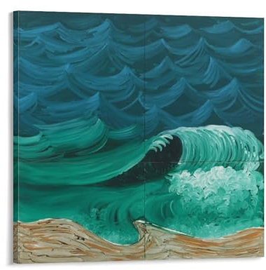 QINGYUAN David Hockney A Bigger Wave, 1989 Poster, Kunstwerke auf Leinwand, ästhetisch, für Zimmer, Wandkunst, moderne Dekoration, 70 x 70 cm