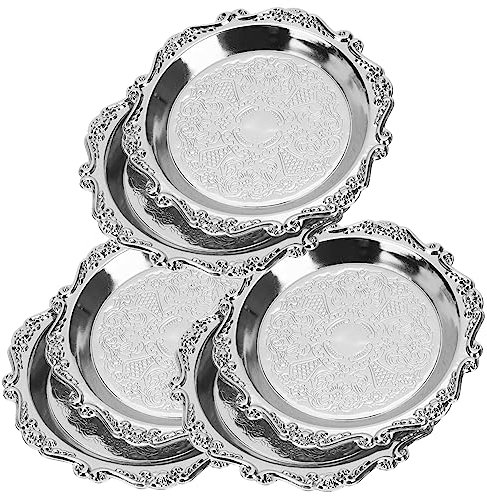 CIYODO Lot de 6 Plateaux de Service en métal Vintage Petite Assiette à collation pour Fruits et Bonbons