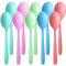10 Piezas Cucharas,Cucharas de Postre Cucharas Soperas,Largo Cucharas,Cubiertos Plastico Duro Reutilizables,para Cumpleaños,Bodas,Barbacoas,Camping(Multicolor)