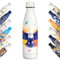 KollyKolla Thermosflasche 500ml, Thermosflasche mit Personalisiert, BPA-Frei, Edelstahl Trinkflasche mit Schraubverschluss, Kohlensäure Geeignet, Isolierflasche für Sport, Fahrrad, Adlerr-Weiß