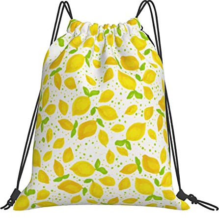 Richugui Lemons Drawstring Bags Cool Pretty Drawstring Backpack Sports Gym String Bag For Women Men Backpacks Training Yoga Bags