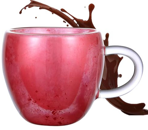 Taza de café en forma de corazón, tazas de café expreso en forma de corazón para capuchino, taza de café expreso de vidrio artístico para capuchino, café, té, leche