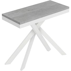 Consolle allungabile 90x40/196 cm Saki Small Evolution Cemento gambe bianche