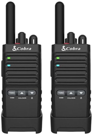 Cobra PX650 Professionelle Walkie-Talkies (2er-Pack) – Wiederaufladbare PMR446-Funkgeräte für Unternehmen, 12 km Reichweite, staubgeschützt und spritzwassergeschützt (IP54), Schwarz