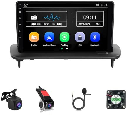 Android 14 9 Pollici Touchscreen Stereo Auto Bluetooth Auto Radio Stereo Per Volvo S40 C30 C70 2004-2013 Con Bluetooth FM Radio Comando Del Volante WiFi Bluetooth AHD Retrocamera(Y1 1+32G)