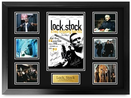 HWC Trading Lock, Stock & Two Smoking Barrels Jason Statham, Vinnie Jones Geschenke Geducktes Signiertes Autogramm Foto für Fans von Film Memorabilien - A2 Gerahmt