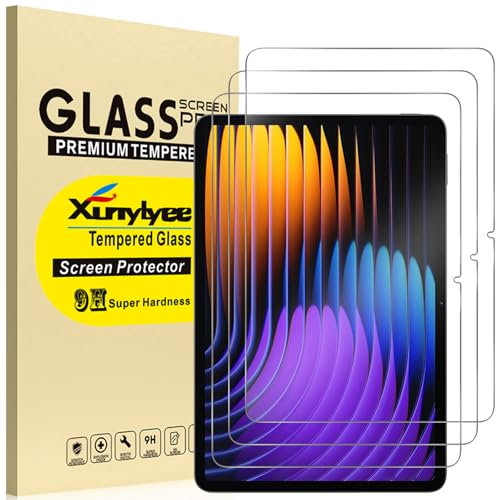 XunyLyee Lot de 2 films de protection d'écran en verre blindé pour tablette Xiaomi Pad 7 (11,2) 2025, avec 2 verres de protection pour appareil photo, dureté 9H, anti-rayures, anti-bulles, film en