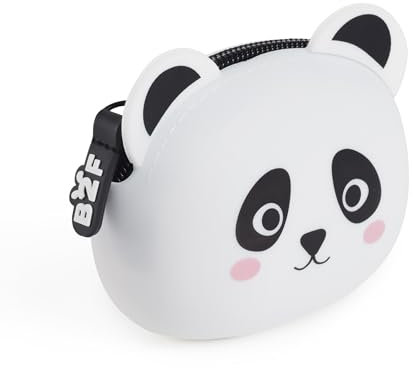 Back2Fun Mondero Silicona Puppies Panda B2f, Accessoire de Voyage-Portefeuille Mixte Enfant, Blanc, 90 x 70 x 35 mm