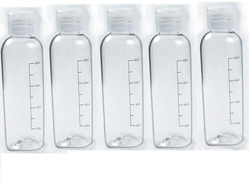 Travel bottles for toiletries 100ml - 5 PCS clear Squeeze bottle 3.4 oz Refillable Storage Bottles TSA Approved Leakproof Plastic Empty Travel Size Bottles Containers for Shampoo,Conditioner,Lotion