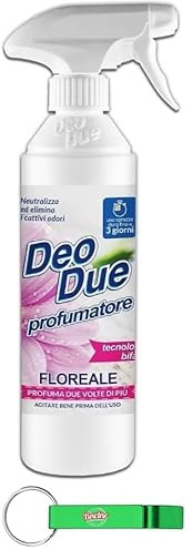 6x Deo Due Profumatore Bifase Ambiente Floreale,Duftender Lufterfrischer Aufsprühen,Parfümierer 500ml + Beni Culinari Kostenloser Schlüsselanhänger