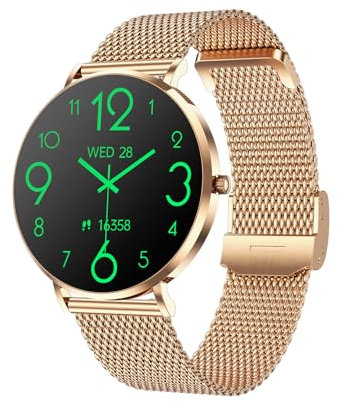 SWZEC Premium Ware Amory 5 Smartwatch Damen Herren Bestelectronic (Gold)