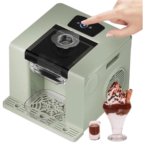 DDZJTPP Professioneller Automatischer Eisrasierer Und Schneekegel-Maker 60 Kg/Tag, Mit Luftkühlung | One-Touch-Reinigung, 750Ml-Schüssel | Für Bubble-Tea-Shops/Cafés/Bars/Restaurants,Green