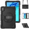 Funda para tablet Huawei MatePad SE 11 (2024) de 11 pulgadas, doble silicona 3 en 1 con protector de pantalla [correa de mano y correa para el hombro] - L
