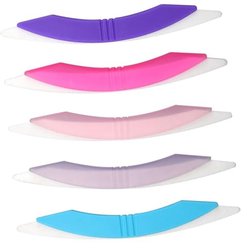DEARMAMY 5 Stück-pack Nagelfeilen aus Kunststoff in Gebogener Form mit Doppelseitigem Design für Maniküre und Nagelpflege Tragbar Verschiedene Farben für Nägel Selber Machen