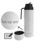 Mate Gaucho Bruno - Recipiente térmico para bebidas con pico vertedor de precisión, asa y tapa de rosca - Para bebidas frías y calientes - Acero inoxidable revestido en blanco - 1 L personalizable