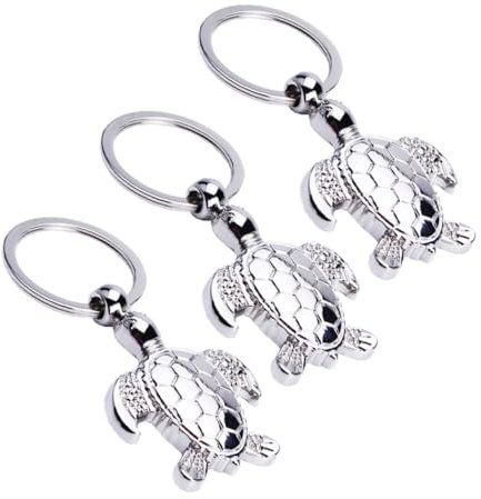 BESPORTBLE 2 Series Llavero Tortuga De Llavero Cadena De Llave De Aleación De Zinc Adorno De De Coche Bolso Colgante Planchar Plata 3 Piezas*2