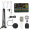 Tarjeta de sonido Live SK500 MTLAVISHISH MTLAVISHS Kit de micrófono de suspensión BM800 Condensador de grabación Micrófono Conjunto de dispositivos de audio de cambio de voz (blanco y plateado)