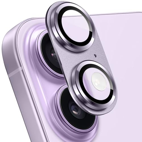 HeeYeal Caméra Arrière Protecteur pour iPhone 17 5G Verre Trempé - Violet | 9H Verre Trempé Alliage Aluminium D’objectif Protecteur D'écran, HD Protection Caméra pour iPhone 17 5G