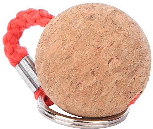 floating key chain for boating, boat key floating keychain,2 Pieces Boating Floatings Keychain with 35mm Cork Ball, Wooden Ball Keys Ring Boat Keys Float Keychains (Rotes Seil)