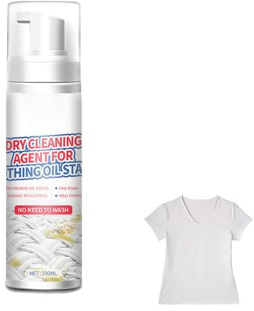 Dry Stain Remover for Clothes - 200ml Fabric Cleaning Fluid, Oil Eraser Spray, Instant Spot Cleaner | Portable Laundry Solution for Makeup Food Grease Drink Sweat Ink Stains on Shirts Pants Jackets Dr