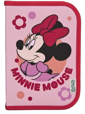 Scooli - Gefülltes Schüleretui Minnie Mouse - Federmäppchen mit hochwertigen Stiften & Zubehör - Ideal für Schule, Freizeit und unterwegs - ab 6 Jahren
