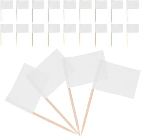 Generic 300pcs Blank Toothpick Flags for Cheese Board Food-Grade Cheese Markers for Weddings Birthdays Parties Bulk Charcuterie Board Labels for Buffet Family Gatherings