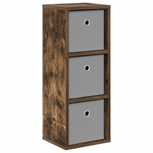 vidaXL Sideboard mit Schubladen Geräucherte Eiche 25,5 x 22 x 69,5 cm, Wohnzimmer Sideboard, modernes Design, Robustes freistehendes Regal, ordentlich und elegant