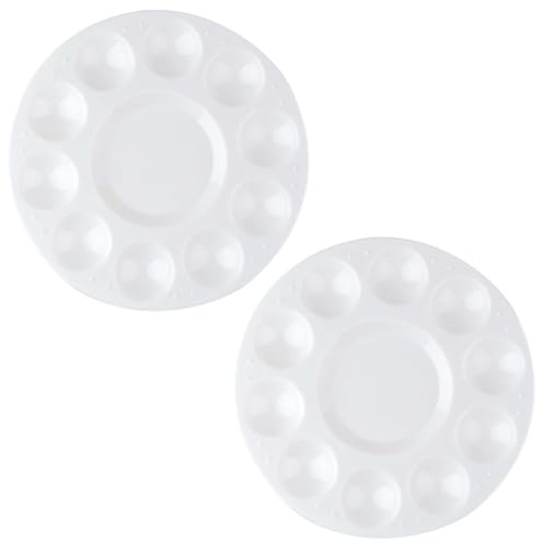 AKORD 2 x 10-Well Round Plastic Artist Paint Palette
