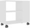 vidaXL Beistelltisch mit 2 Ebenen 4 Rollen Couchtisch Wohnzimmertisch Sofatisch Kaffeetisch Tisch Teetisch Weiß 70x35x55cm Holzwerkstoff