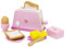 Siva Toys 225402 Siva Toaster Holz Pink mit Zubehör, Mehrfarbig