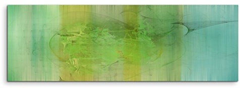 Paul Sinus Art 150x50cm Panoramabild abstrakt Leinwanddruck Kunstdruck Wandbild grün blau türkis gemalt