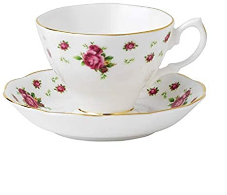 Royal Albert Modern Vintage NCRWTW26135 Teetasse und Untertasse, 2-teiliges Set, NCR Weiß, Knochenporzellan