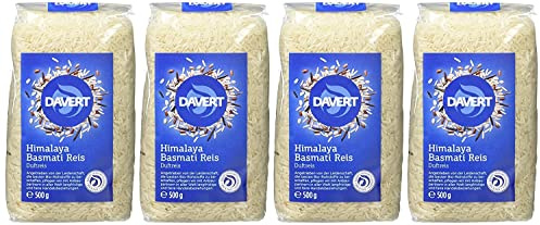 Davert Himalaya Basmati Reis weiß, 4er Pack (4 x 500 g) - Bio