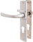 Vachette Set de Poignées de Porte sur Petite Plaque MUZE en Zamak - Double Béquille sur Plaque Entraxe 165mm - Version Clé I, Porte d'Entrée, Bureau, Garage - Finition Chrome Velours - Garantie 10 Ans
